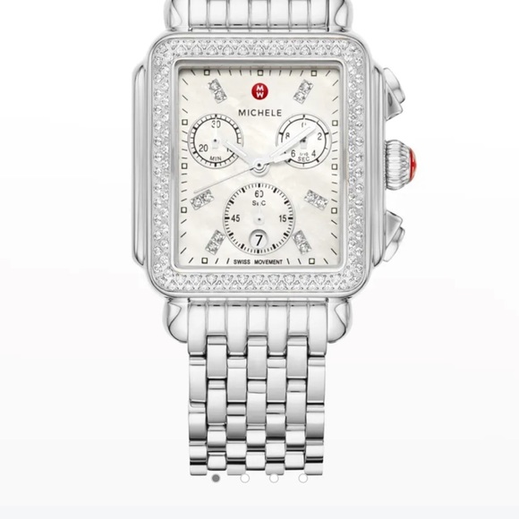 Silver Deco diamond bezel pearl face - Picture 12 of 12